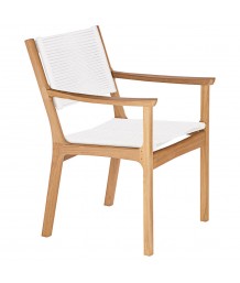 Barlow Tyrie - Monterey Teak Dining Armchair with Chalk Cord Seat